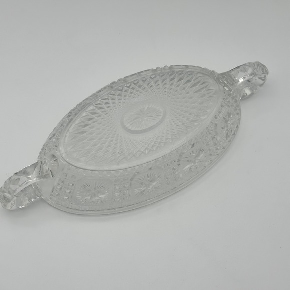 EAPG Imperial Amelia Clear Relish Oval Dish with Handles Vintage - Picture 5 of 5